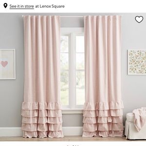 Pottery Barn -  Evelyn Linen Blend Ruffle Bottom Blackout
Curtain Panel Blush